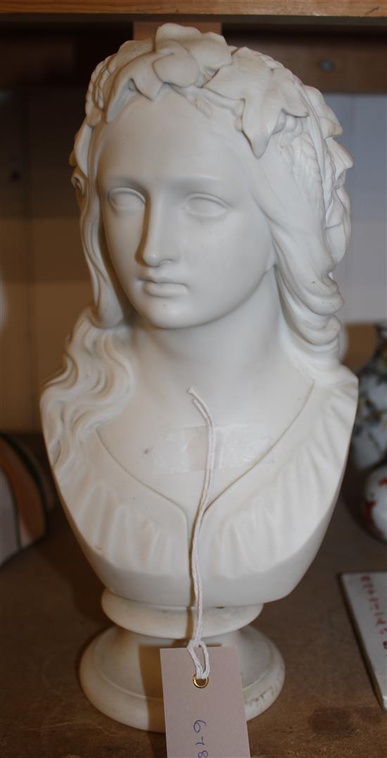 Composition bust of a young lady